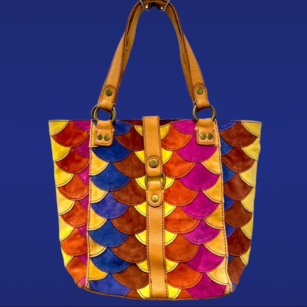 Lucky Brand Suede Shoulder Bag - Leather Handles, great colors for all seasons